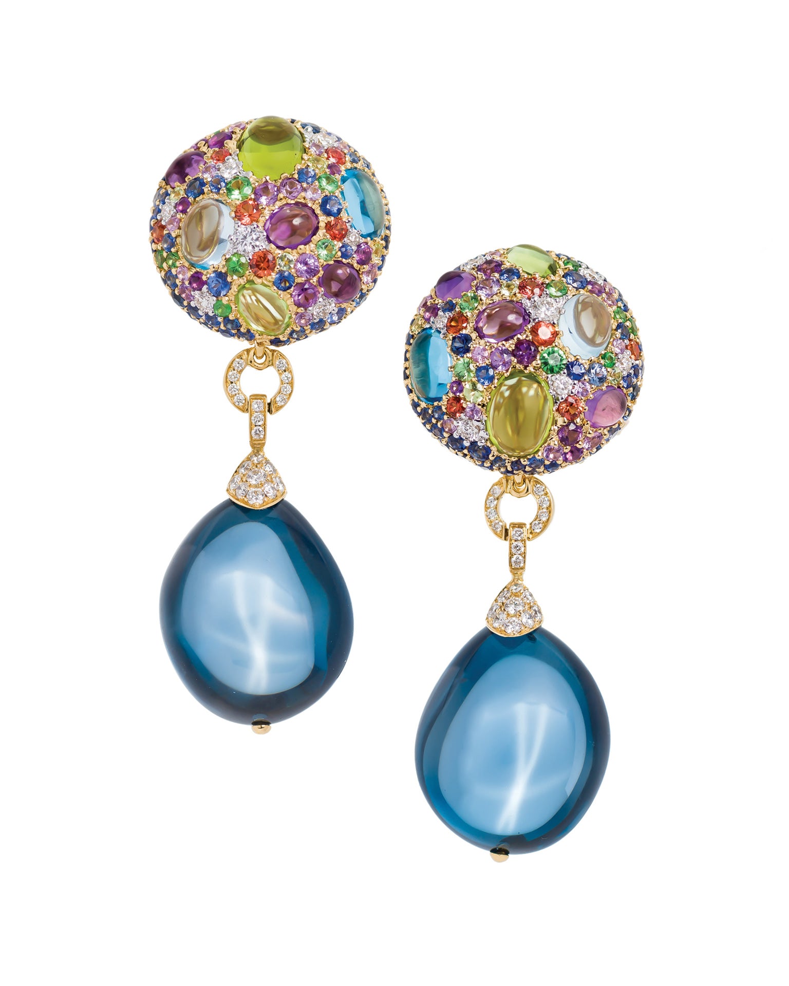 Denim Blue Topaz Cookie Earrings