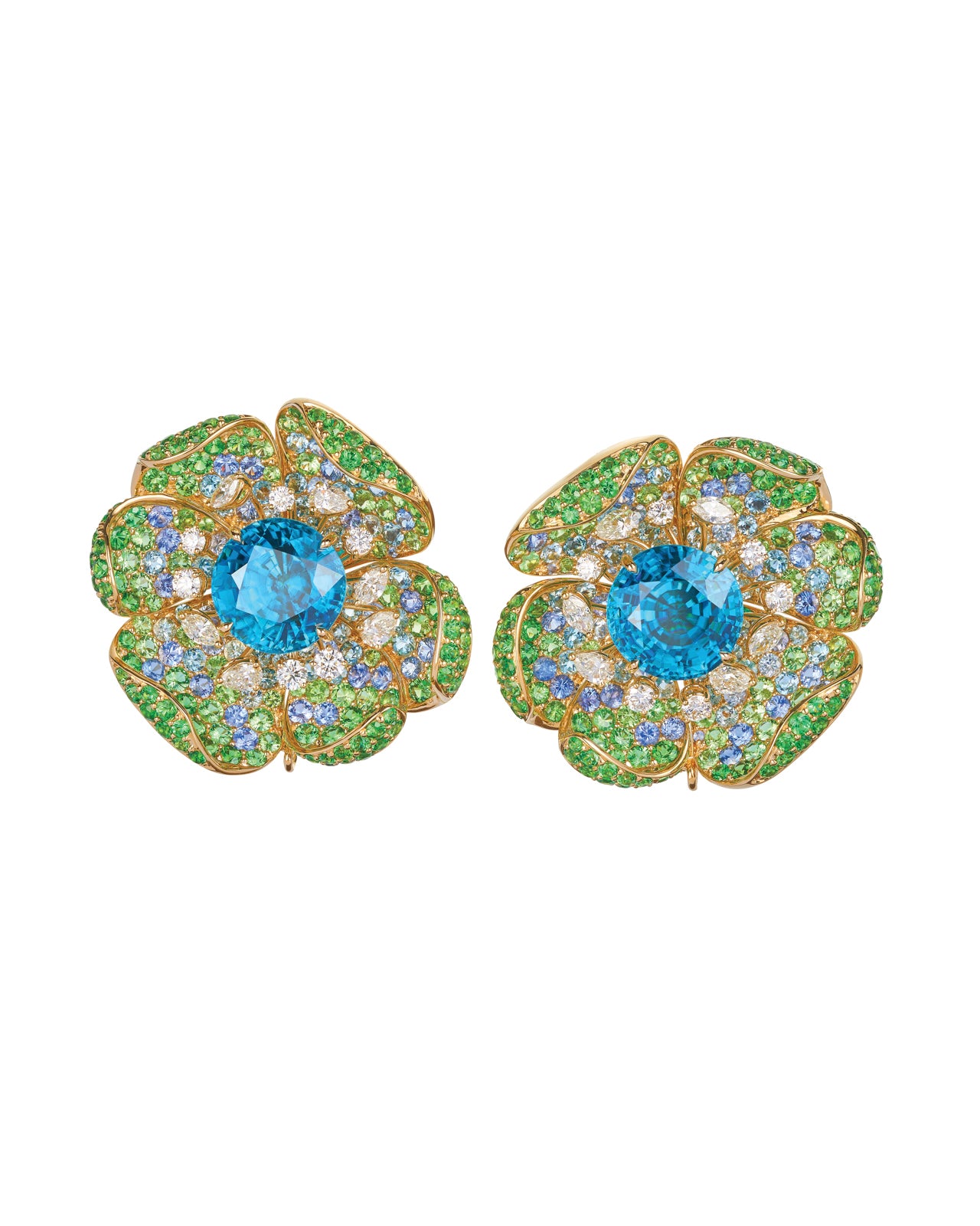 Blossom Blue Zircon Earrings