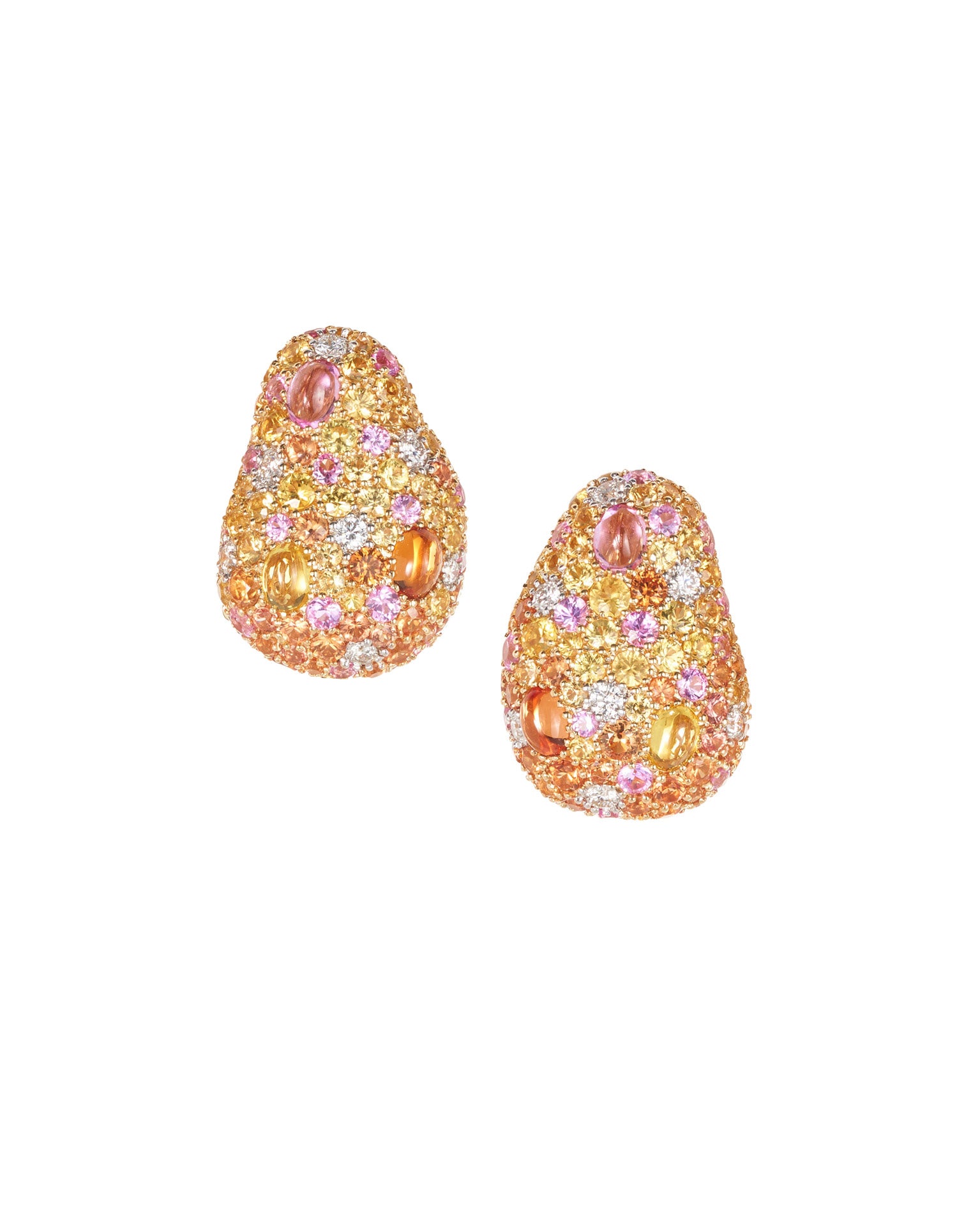 Mini Jelly Bean Sapphire and Diamond Earrings