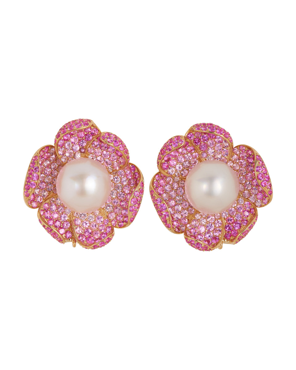Blossom Sapphire and Pearl Earrings