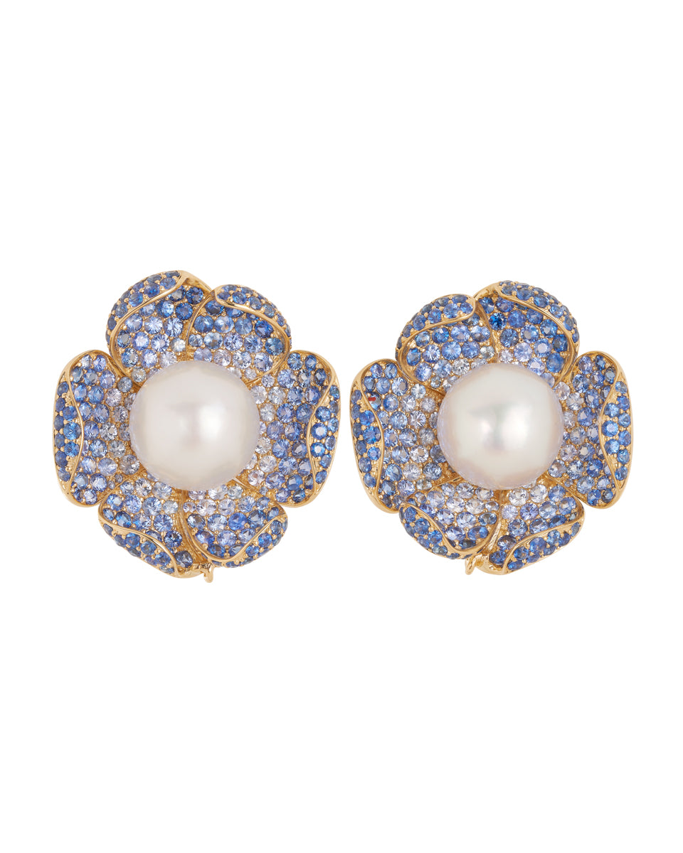 Blossom Sapphire and Pearl Earrings