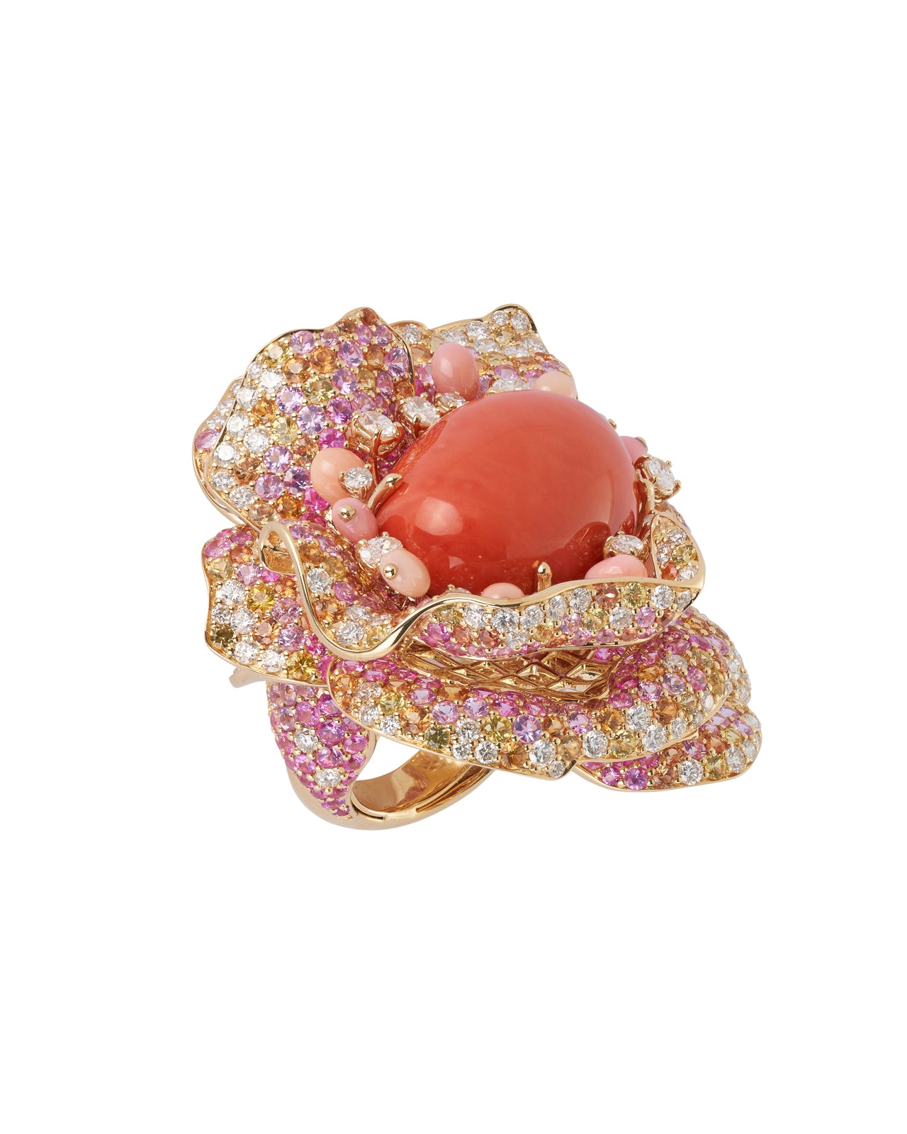 Conch Coral Flower Ring