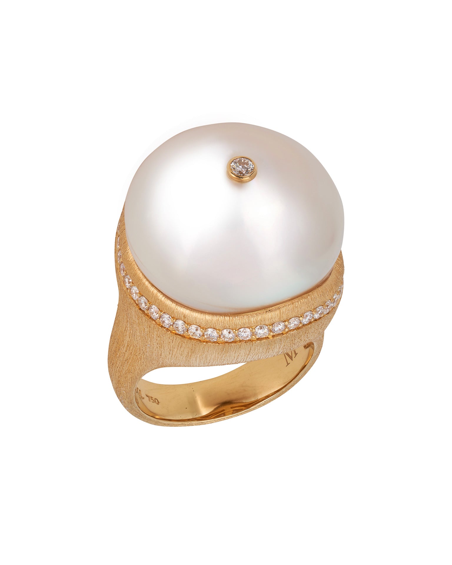 South Sea Pearl and Diamond Ring