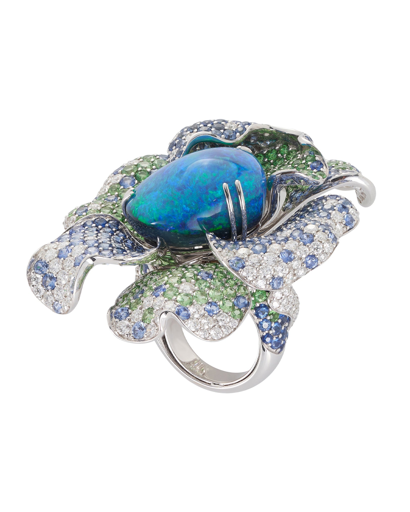 Fleur Bleue Opal Ring