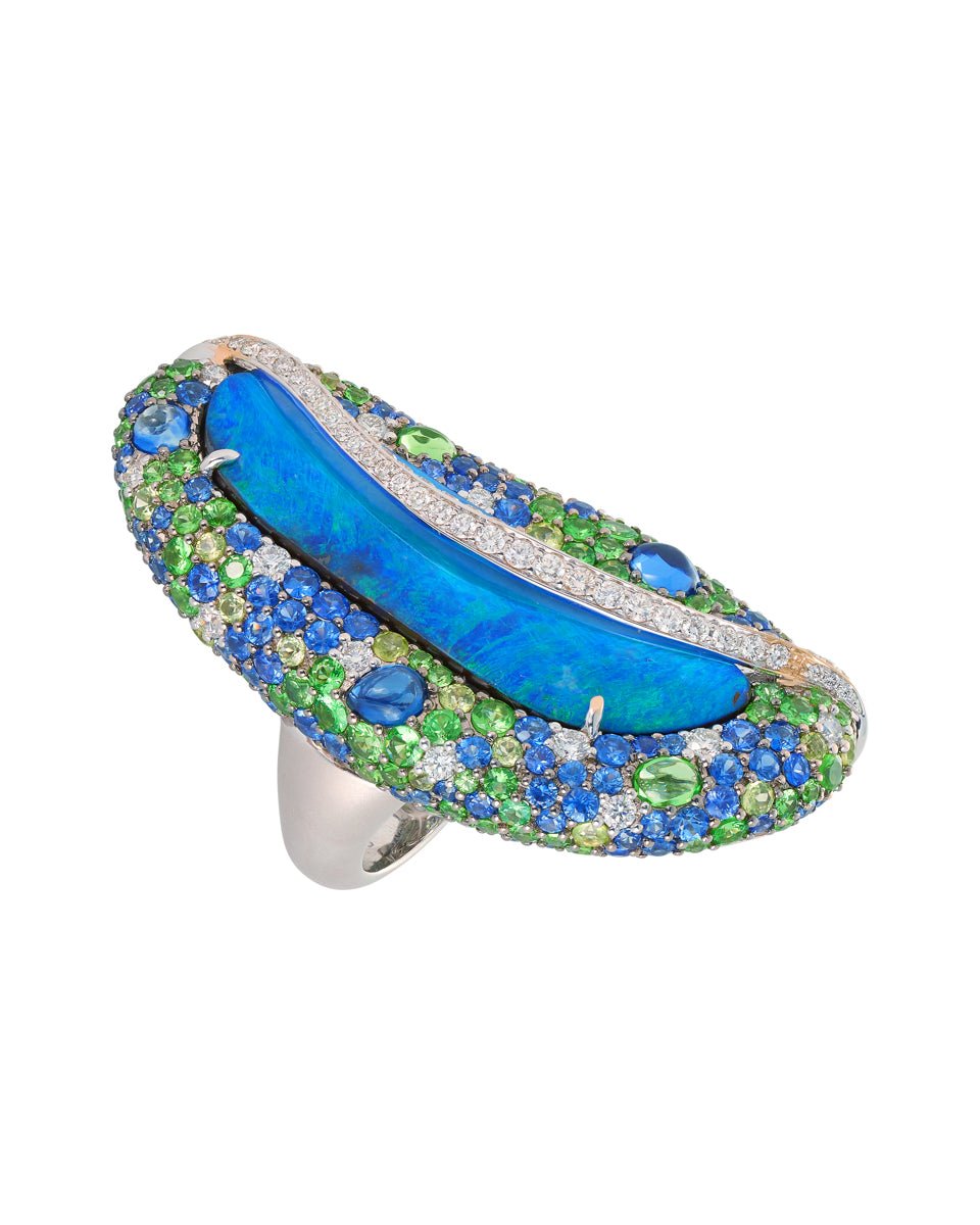 Meander Australian Opal Ring
