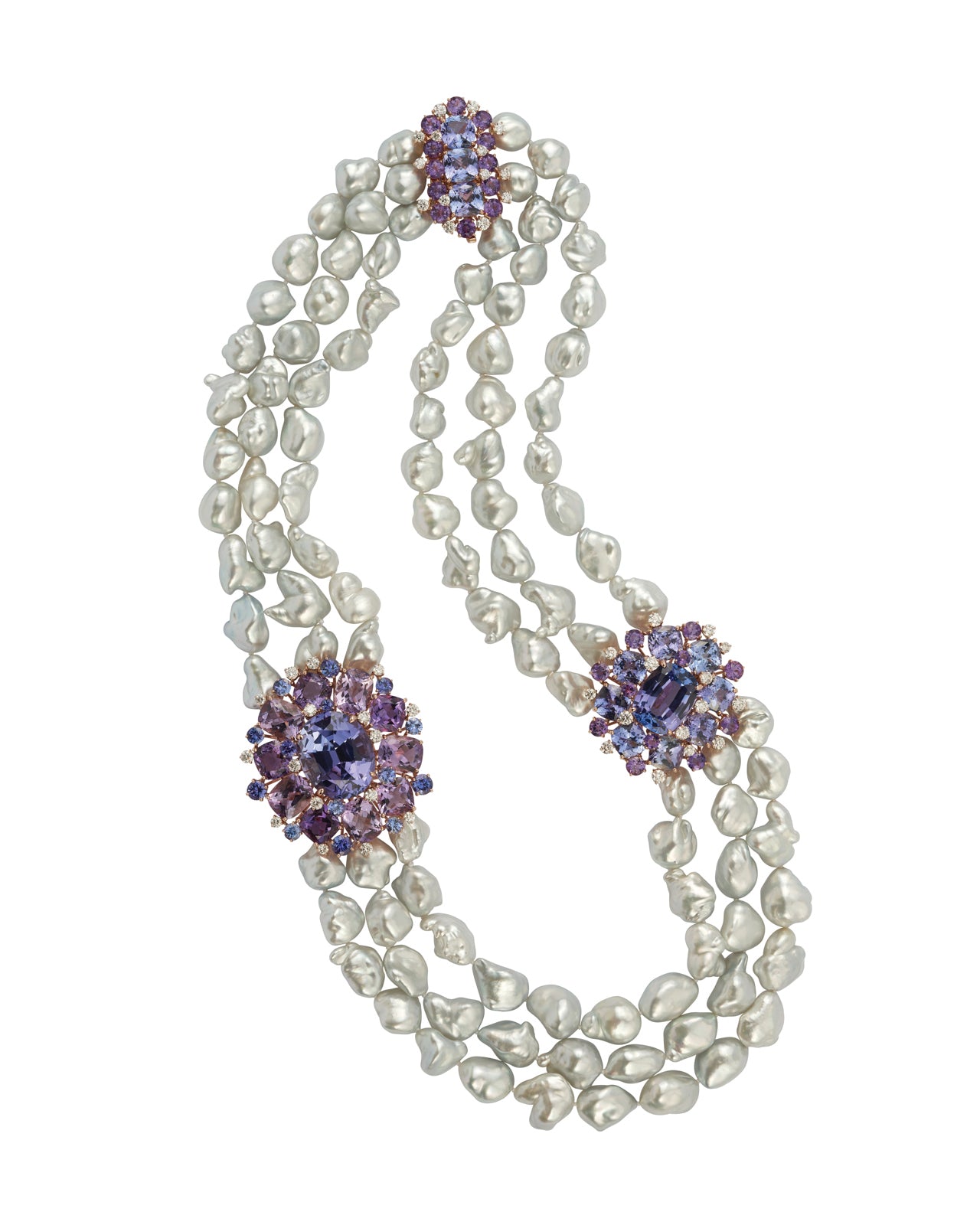 Midnight Tide Tanzanite and Pearl Necklace