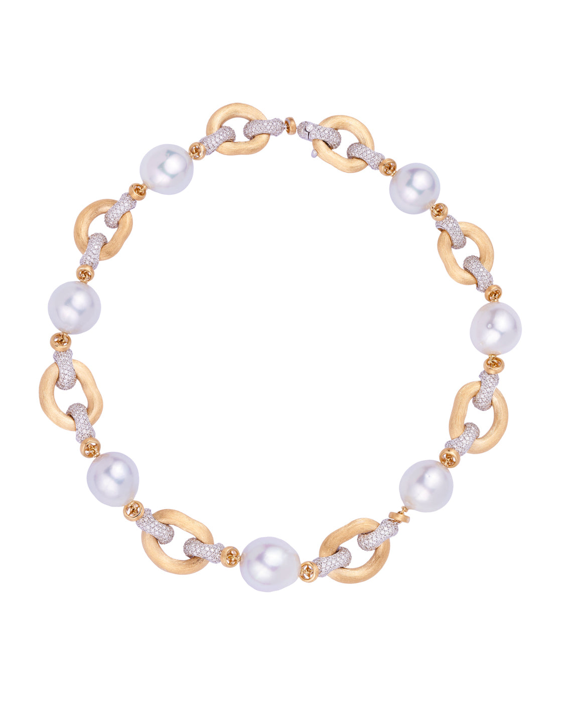 Pearl and Diamond Link Collier