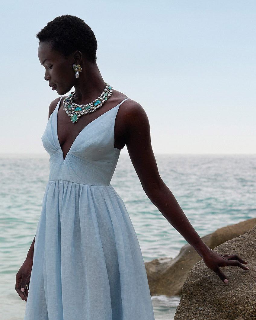 Bedarra Opal, Tourmaline and Keshi Pearl Collier