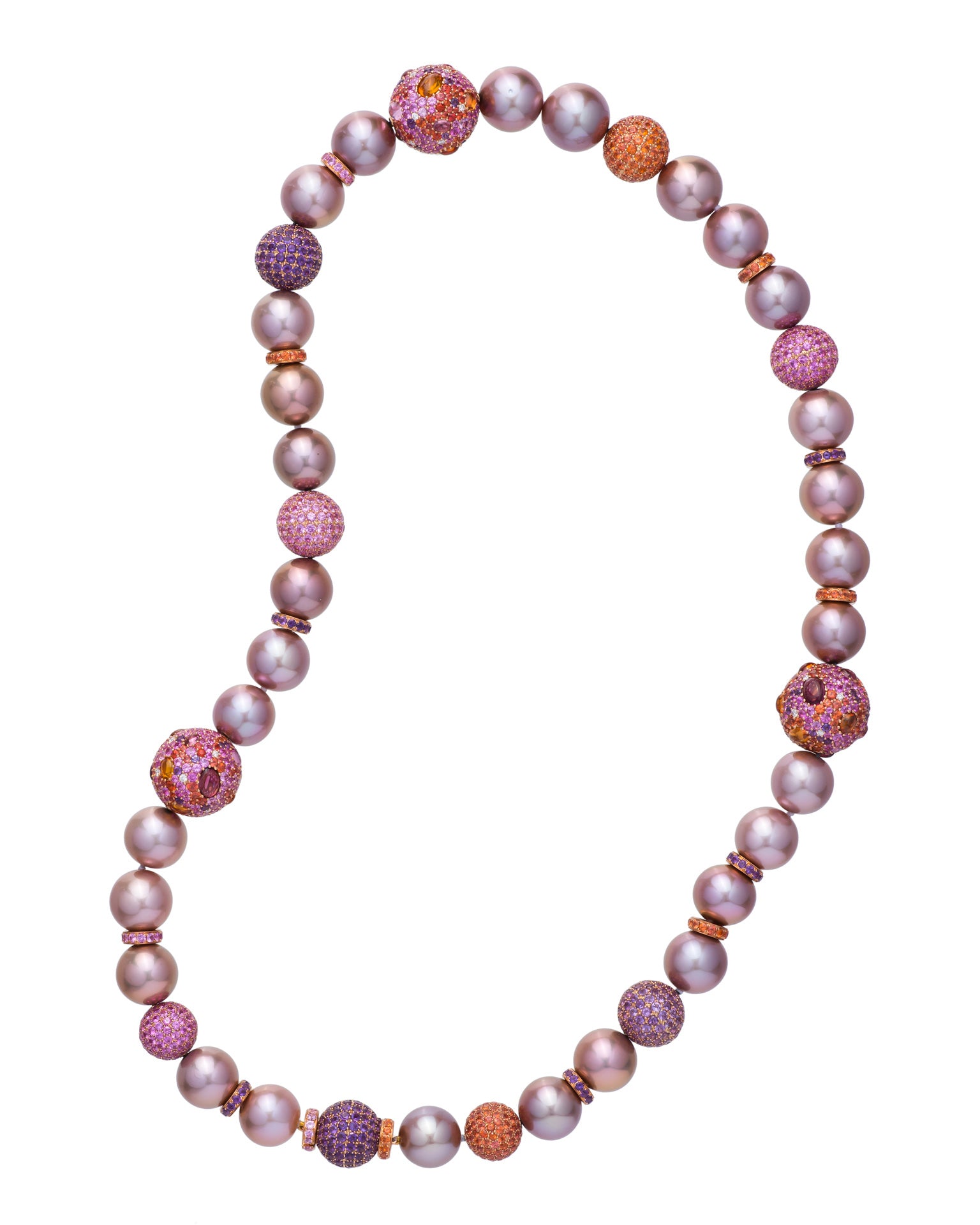 Pink Planet Pearl Necklace