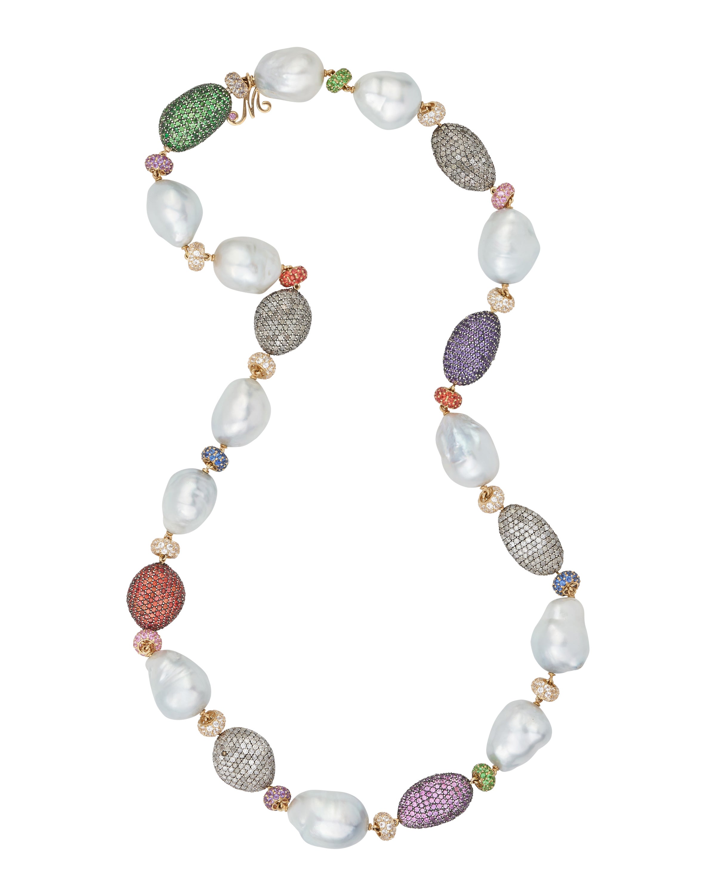 South Sea Pearl and Multi-colour Pebbles Strand