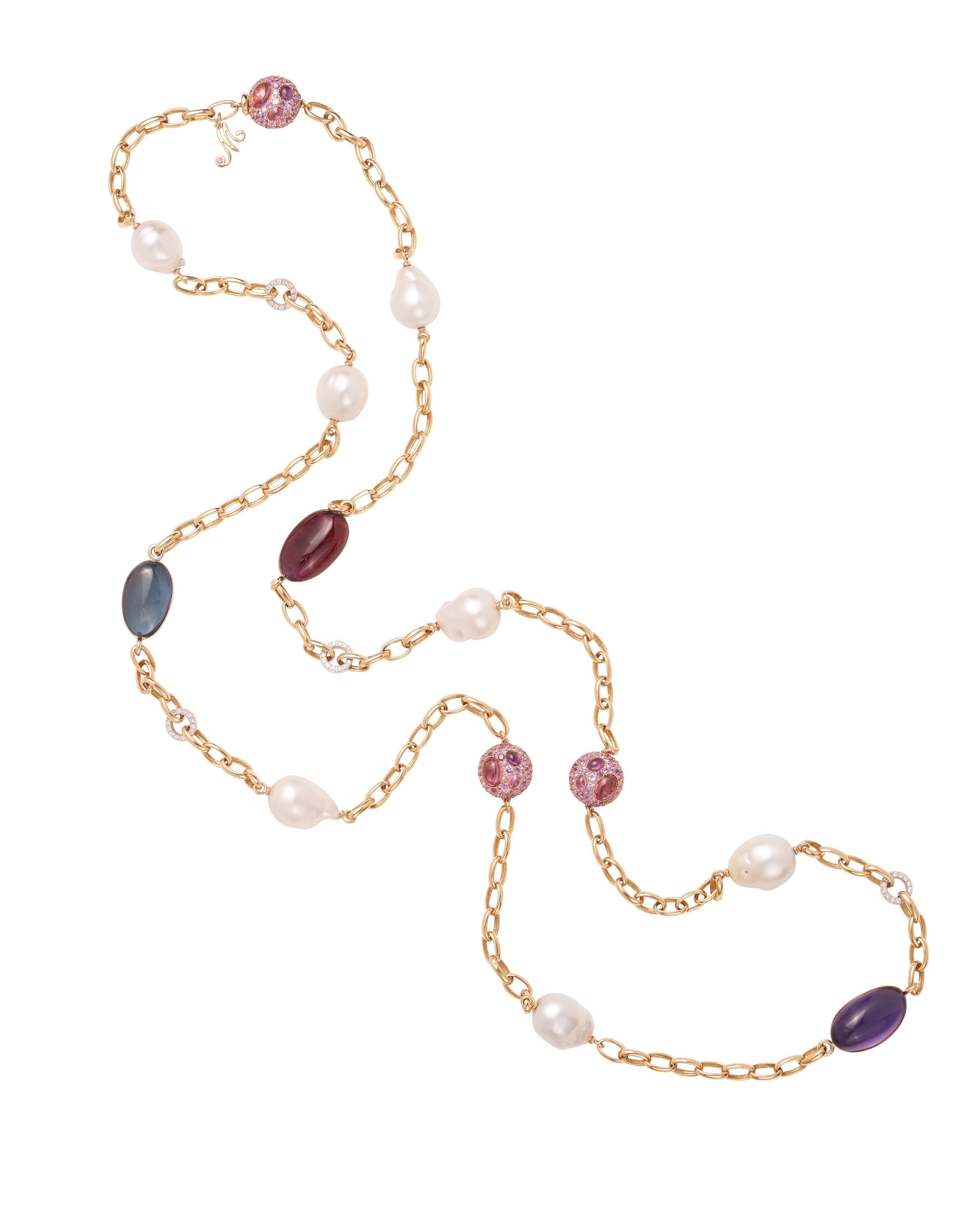 Pebble and Cookie Link Necklace