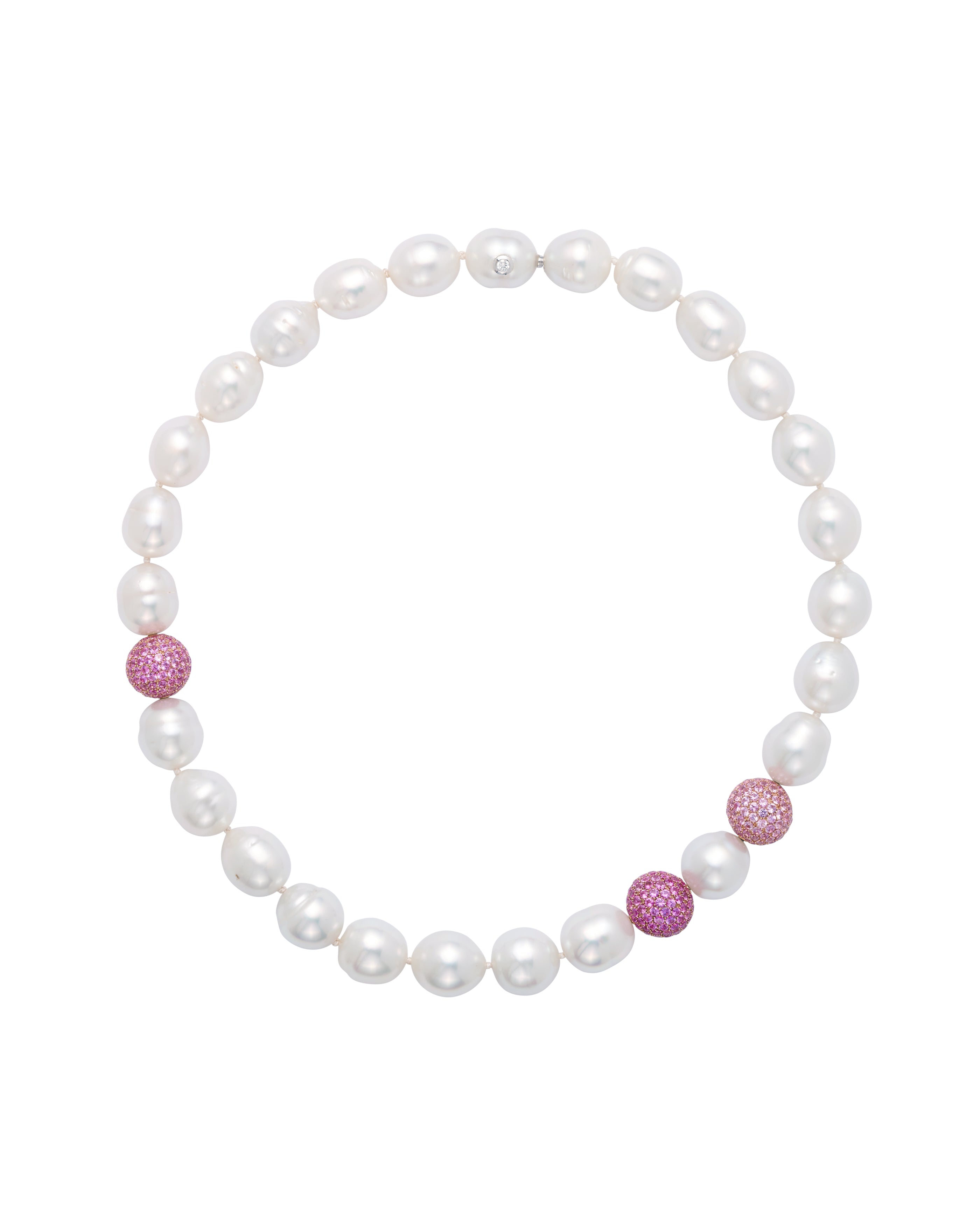 South Sea Pearl and Pink Sapphire Necklace