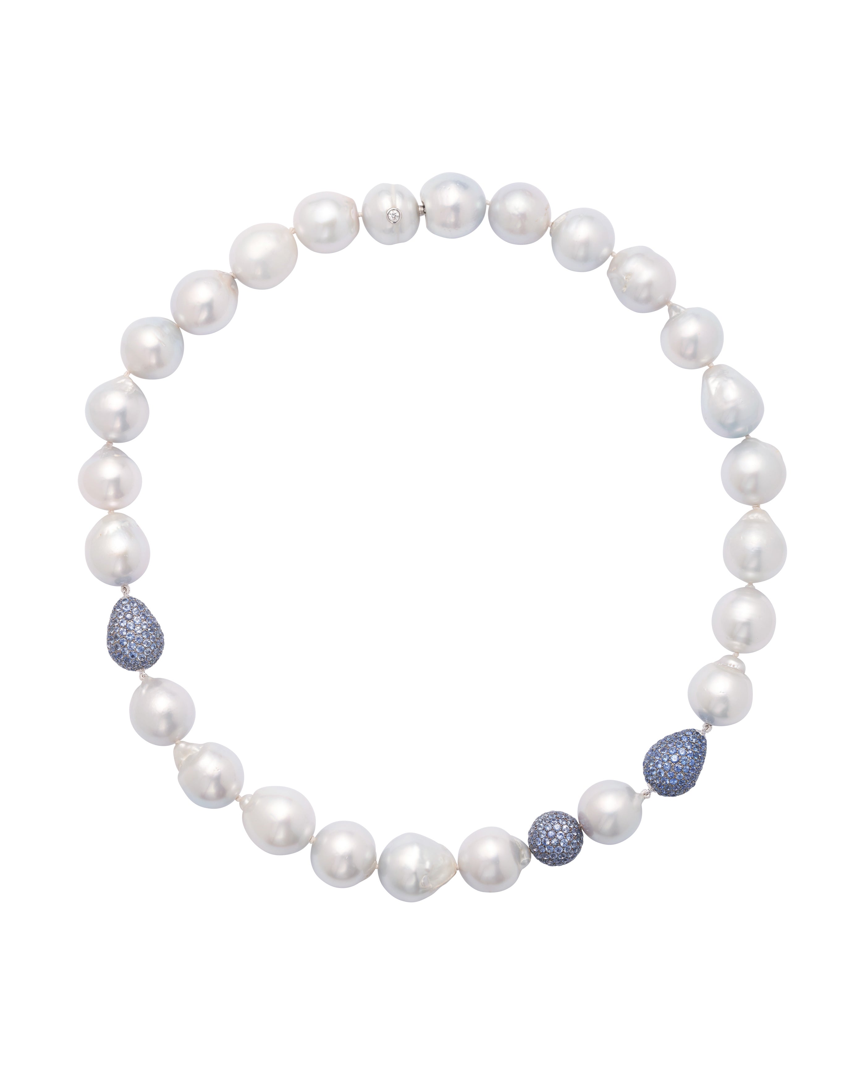 South Sea Pearl and Sapphire Necklace