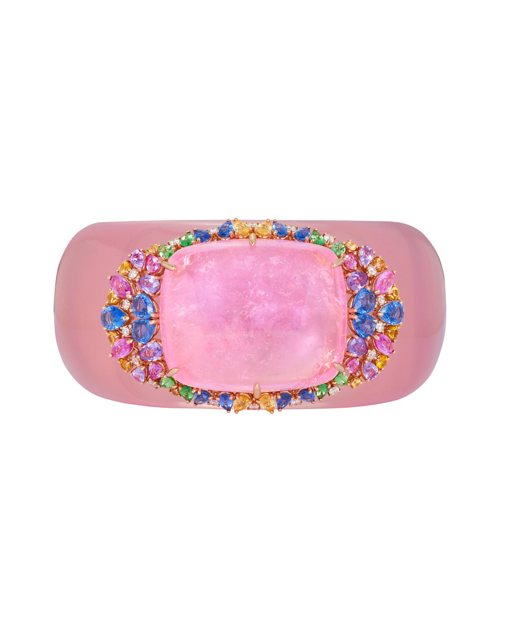 Pink Tourmaline and Rose Quartz Coral Cay Cuff