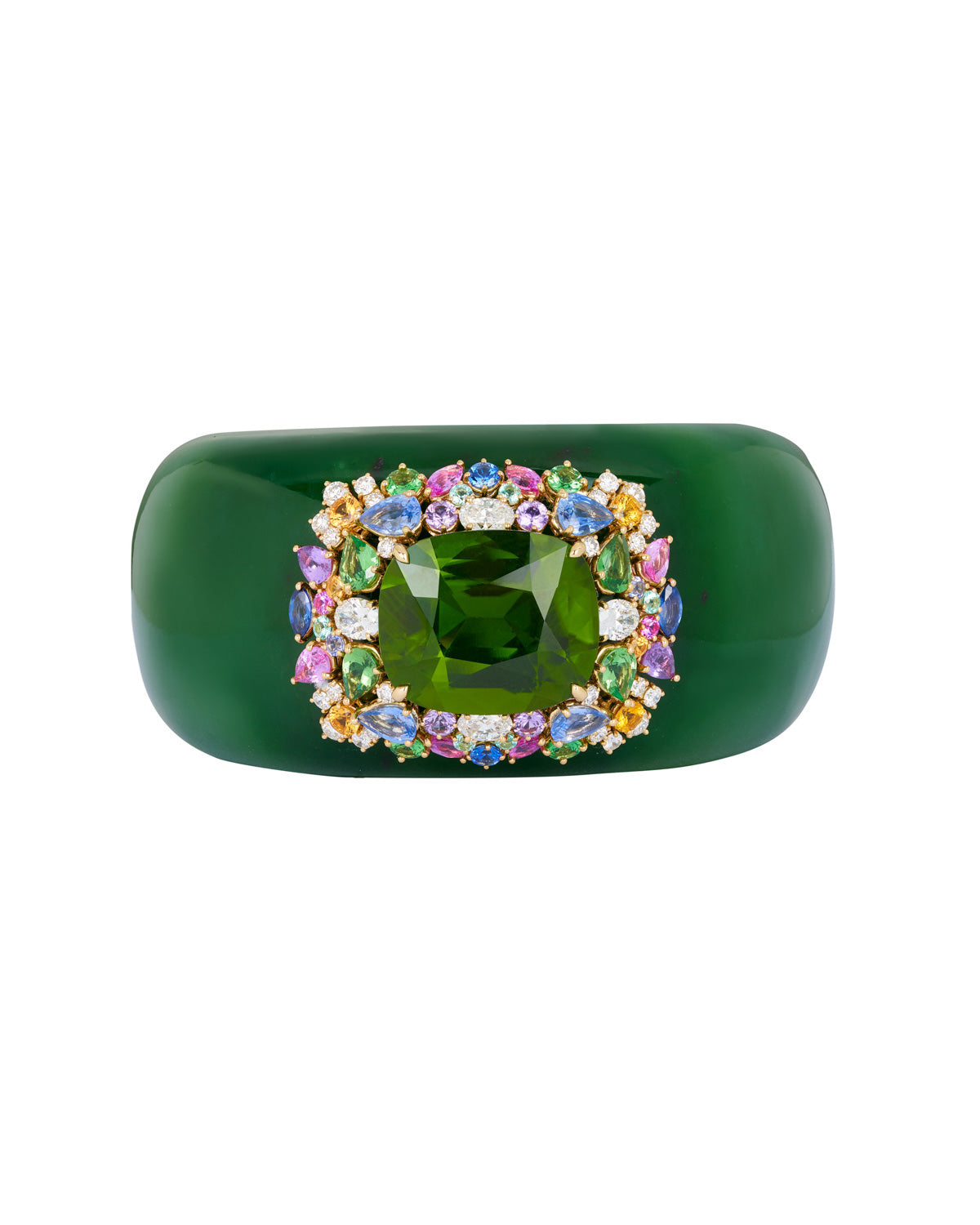 Peridot and Nephrite Coral Cay Cuff