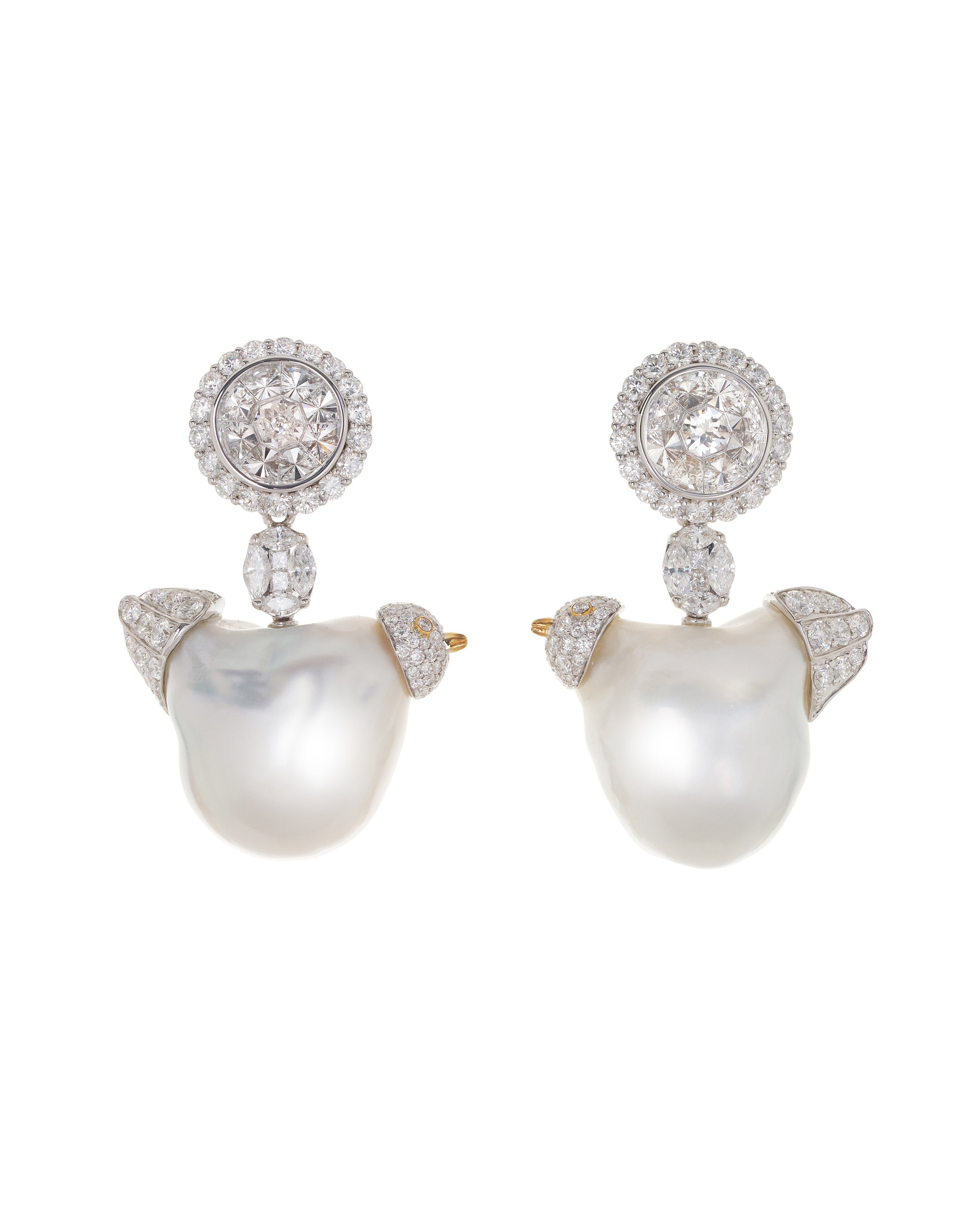 Diamond and Pearl Earrings
