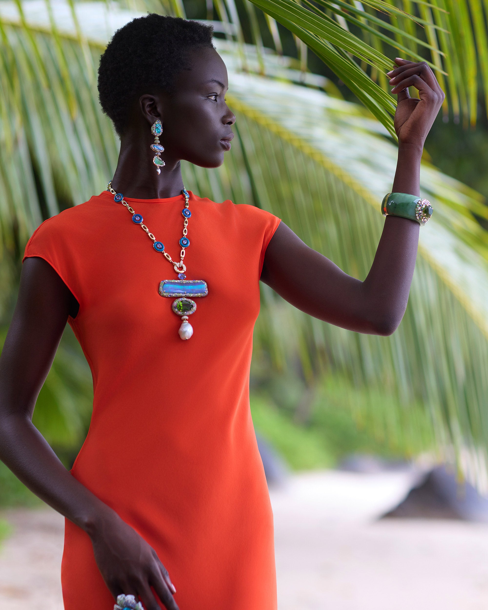 Horizon Australian Opal, Peridot and Pearl Necklace