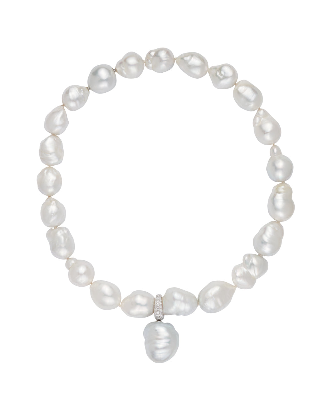 Diamond and Pearl Drop Pendant