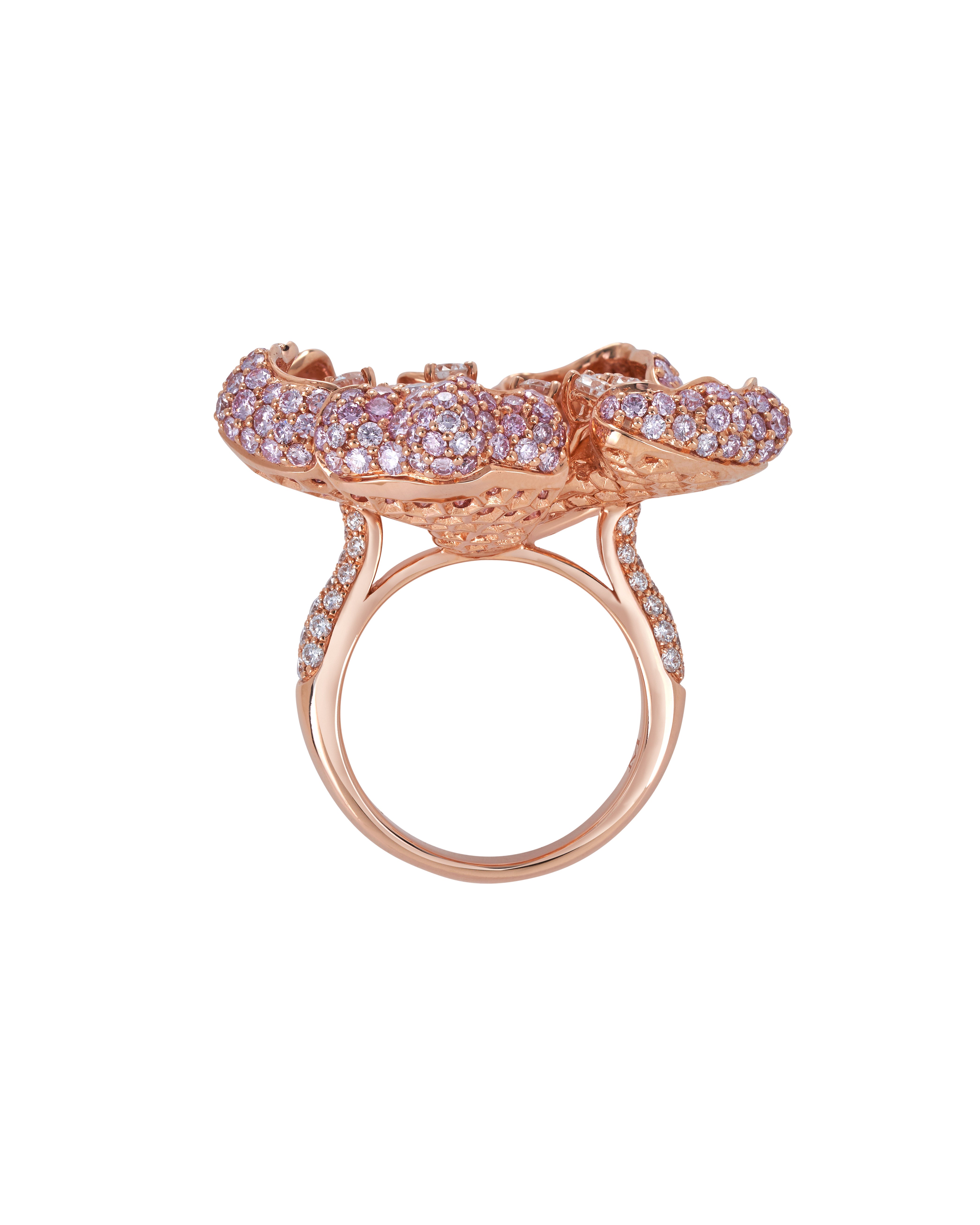 Zakura Pink and White Diamond Ring
