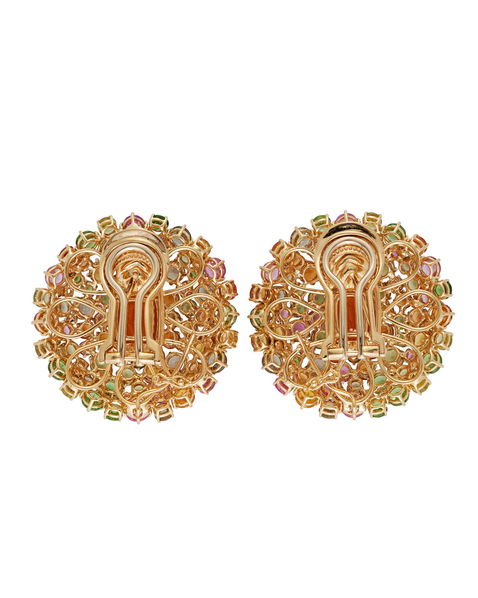Button Orange Burst Mandarin Garnet Earrings