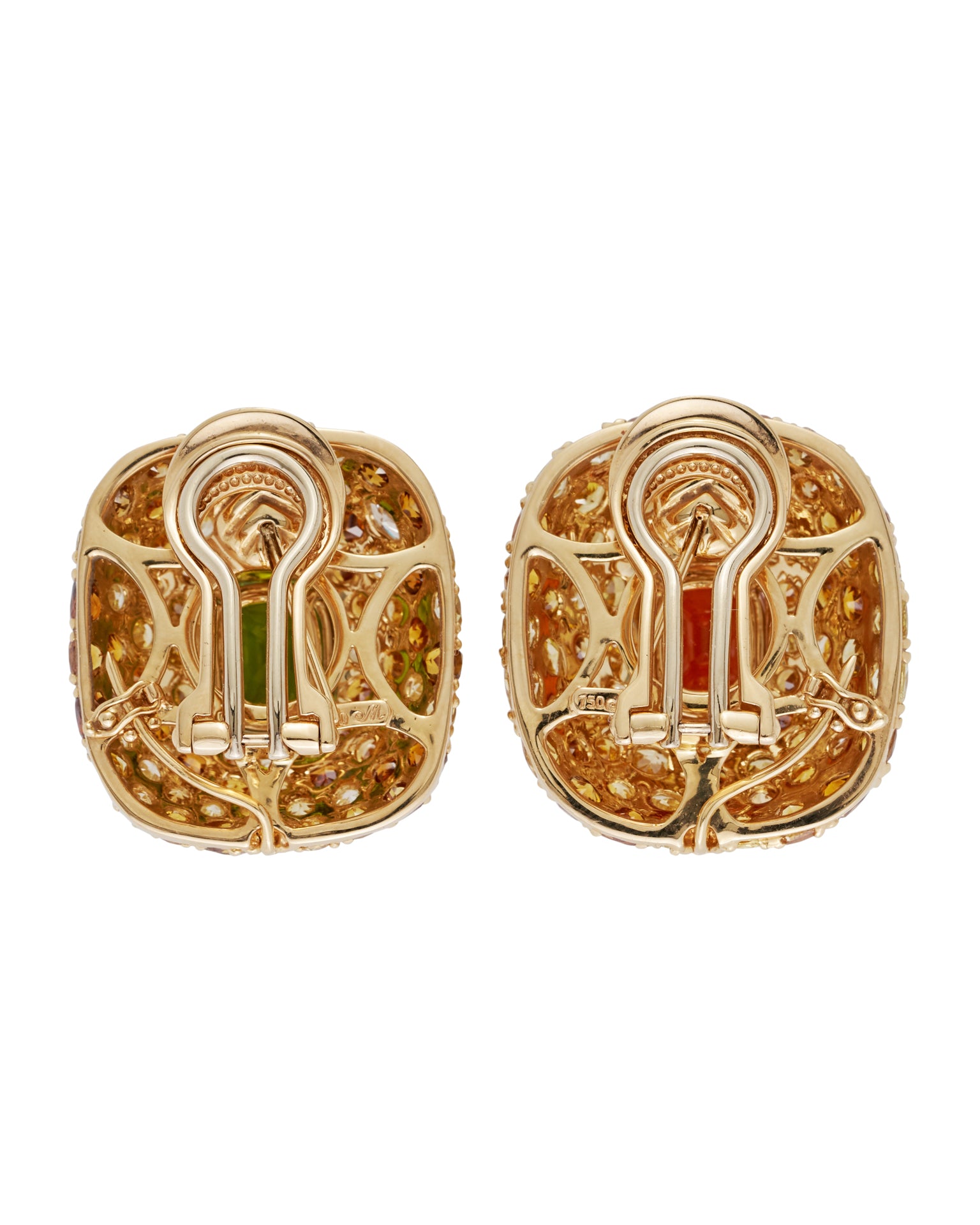 Mandarin Garnet and Peridot Mix Match Earrings
