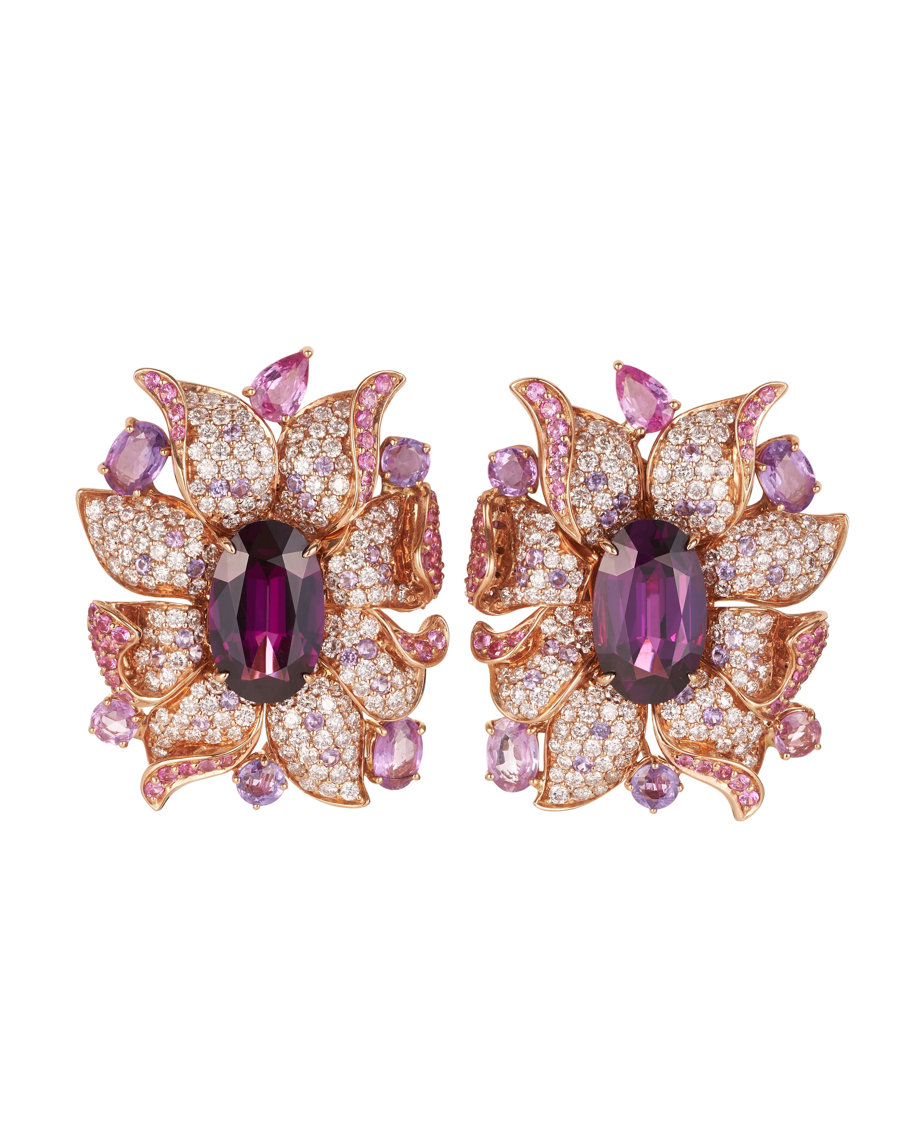 Viva Umbalite Garnet Flower Earrings