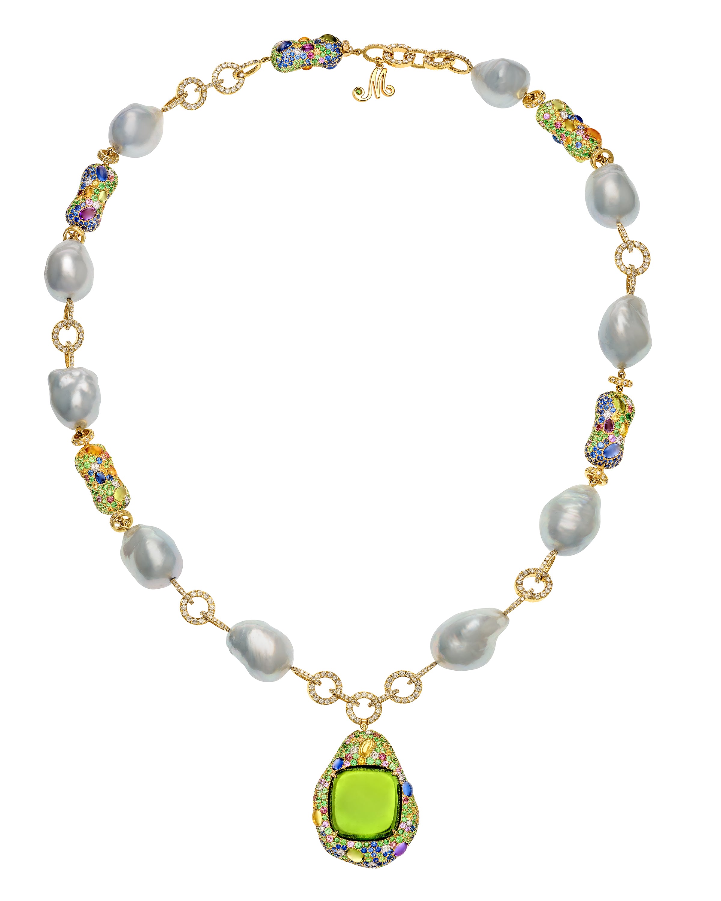 Green Tourmaline Pearl Necklace
