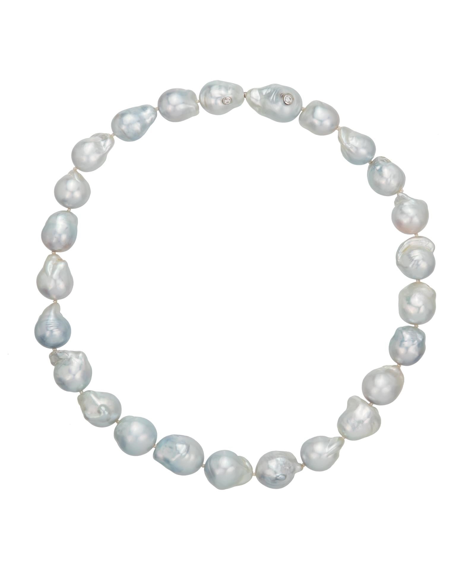 South Sea baroque pearl strand, with hidden bayonet clasp, crafted in
