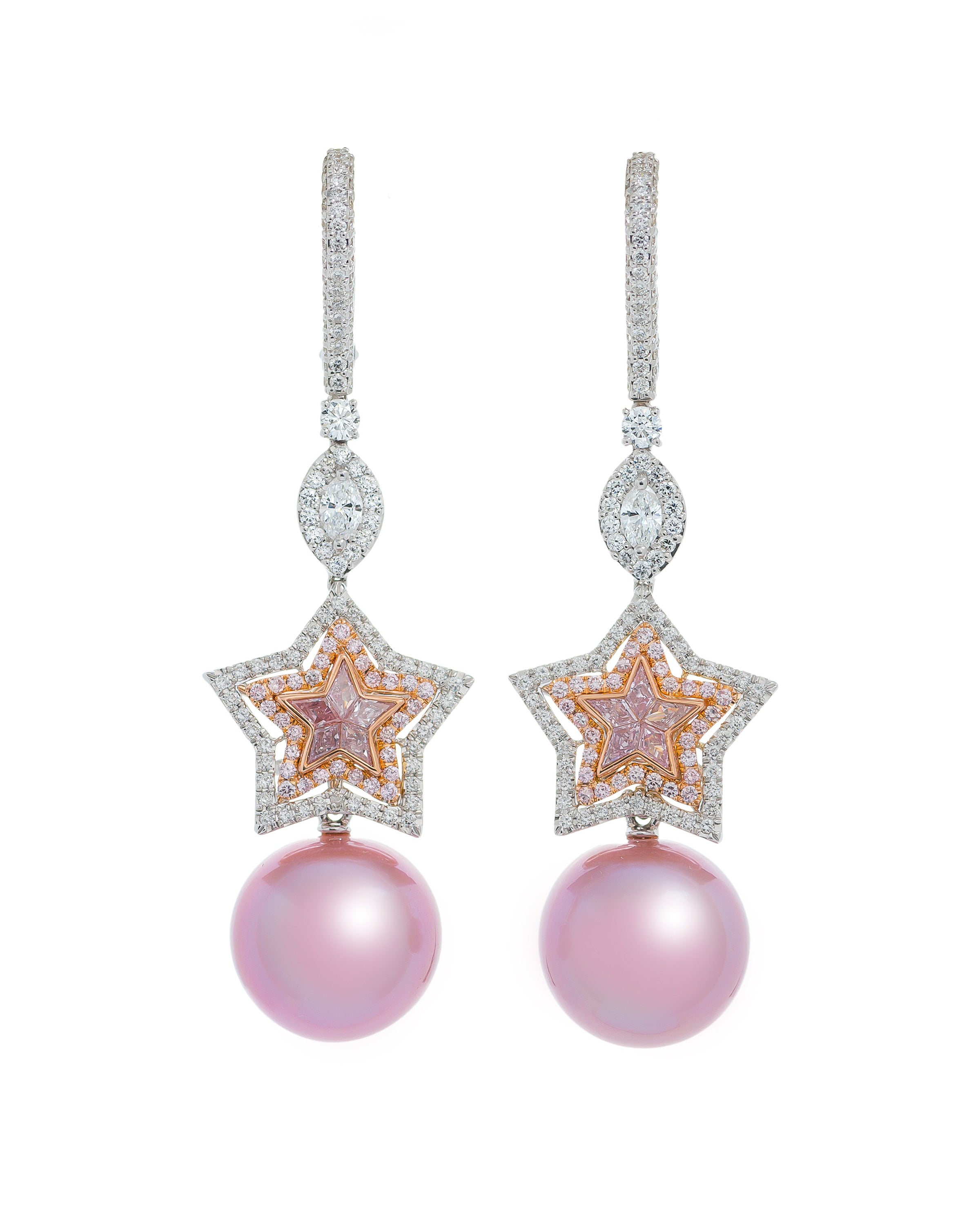 Starlight Pink Pearl Earrings