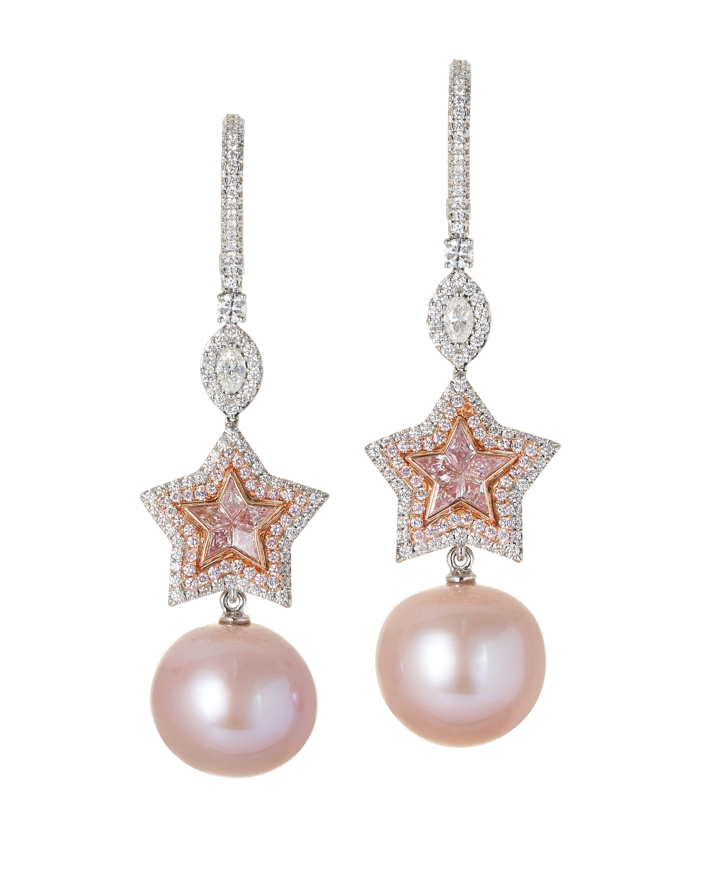 Starlight Pink Pearl Earrings