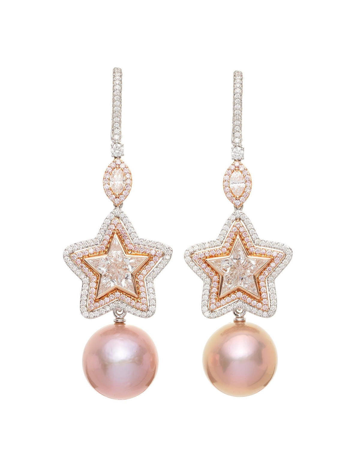 Starlight Pink Pearl Earrings