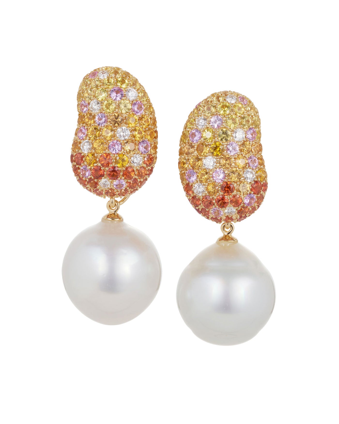 Jellybean and South Sea Pearl Drop Earrings