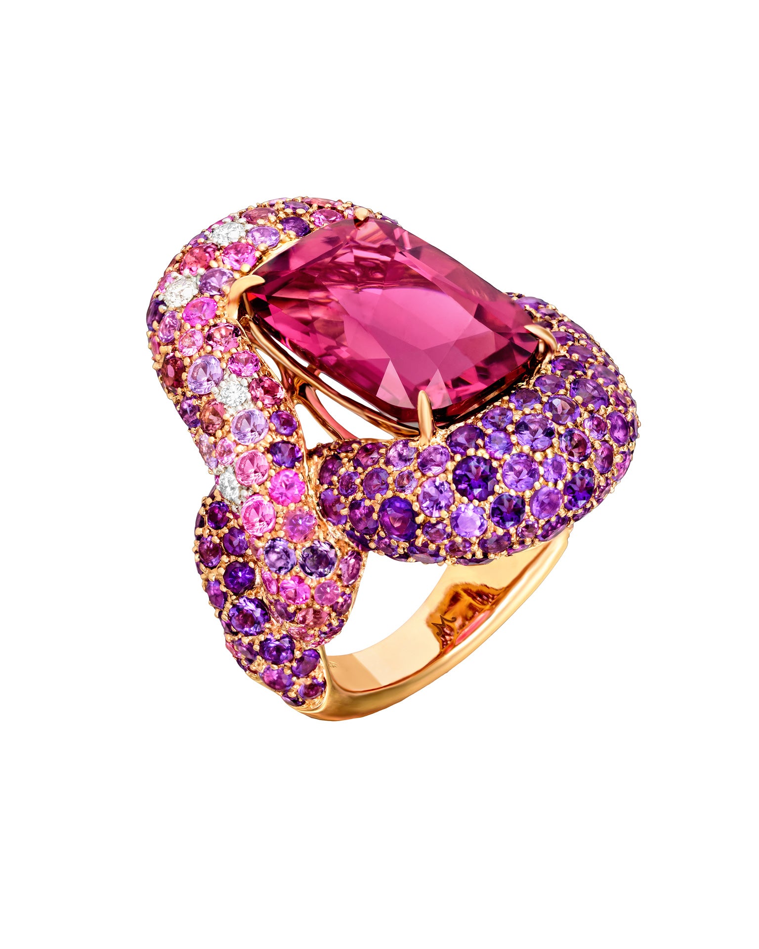 Rubellite Robin Ring