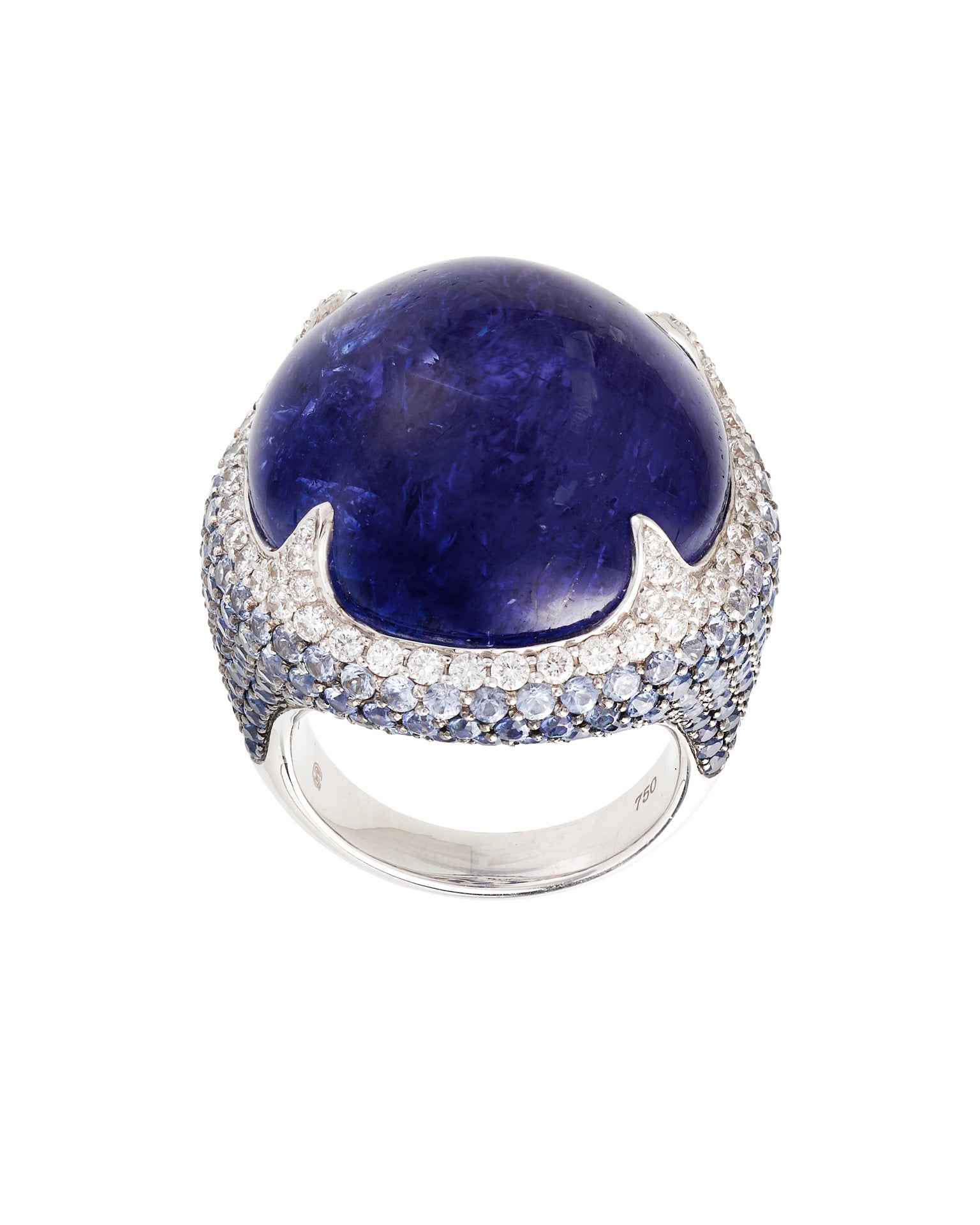 Diamond and Tanzanite Dome Ring