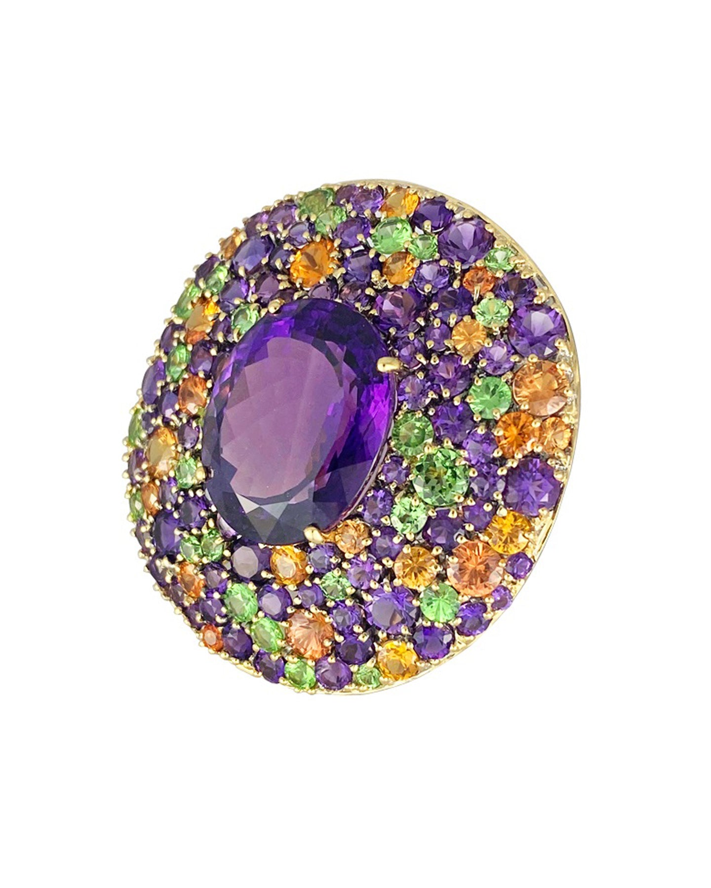 Amethyst Button Ring