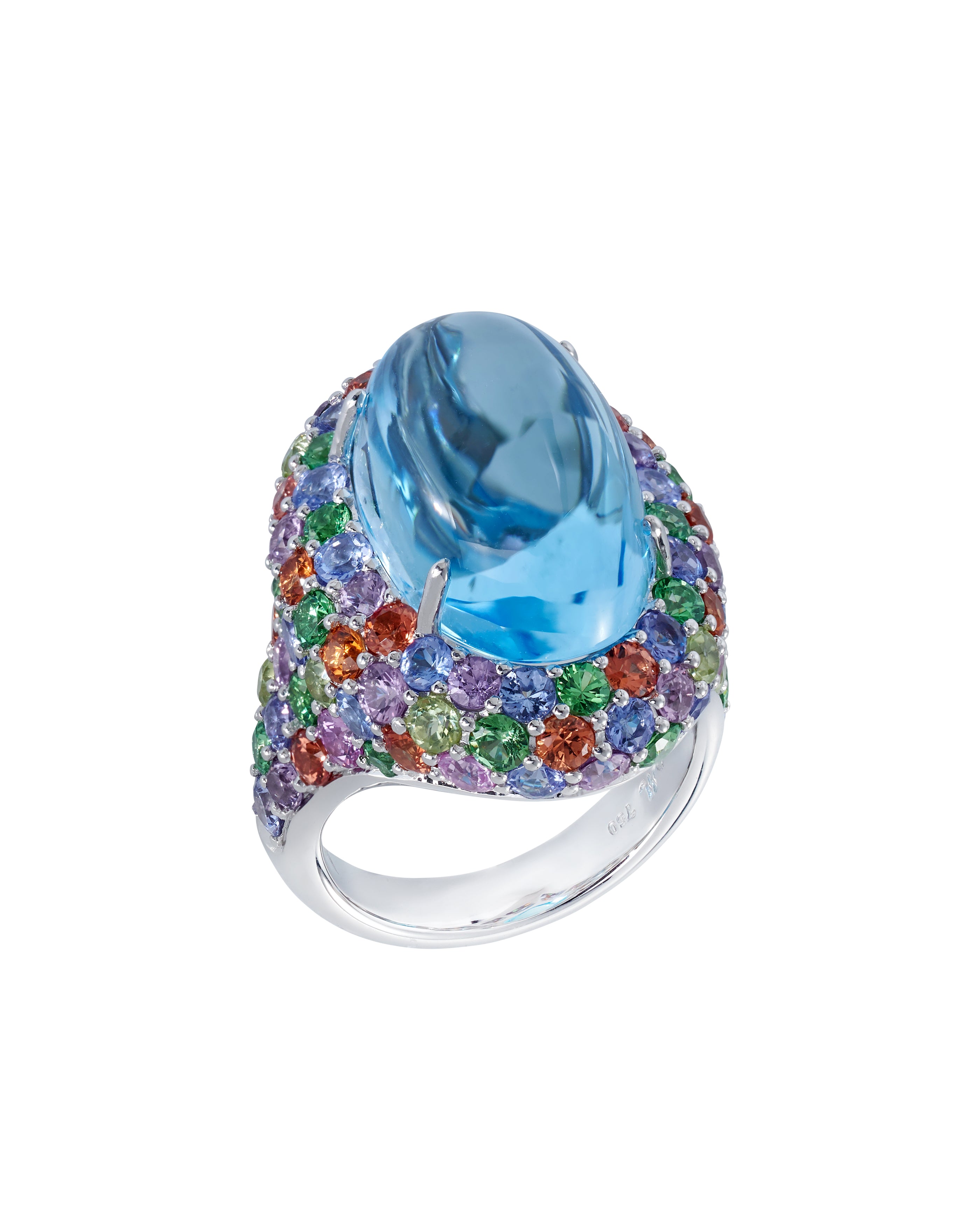 Oval Marabella Blue Topaz Ring