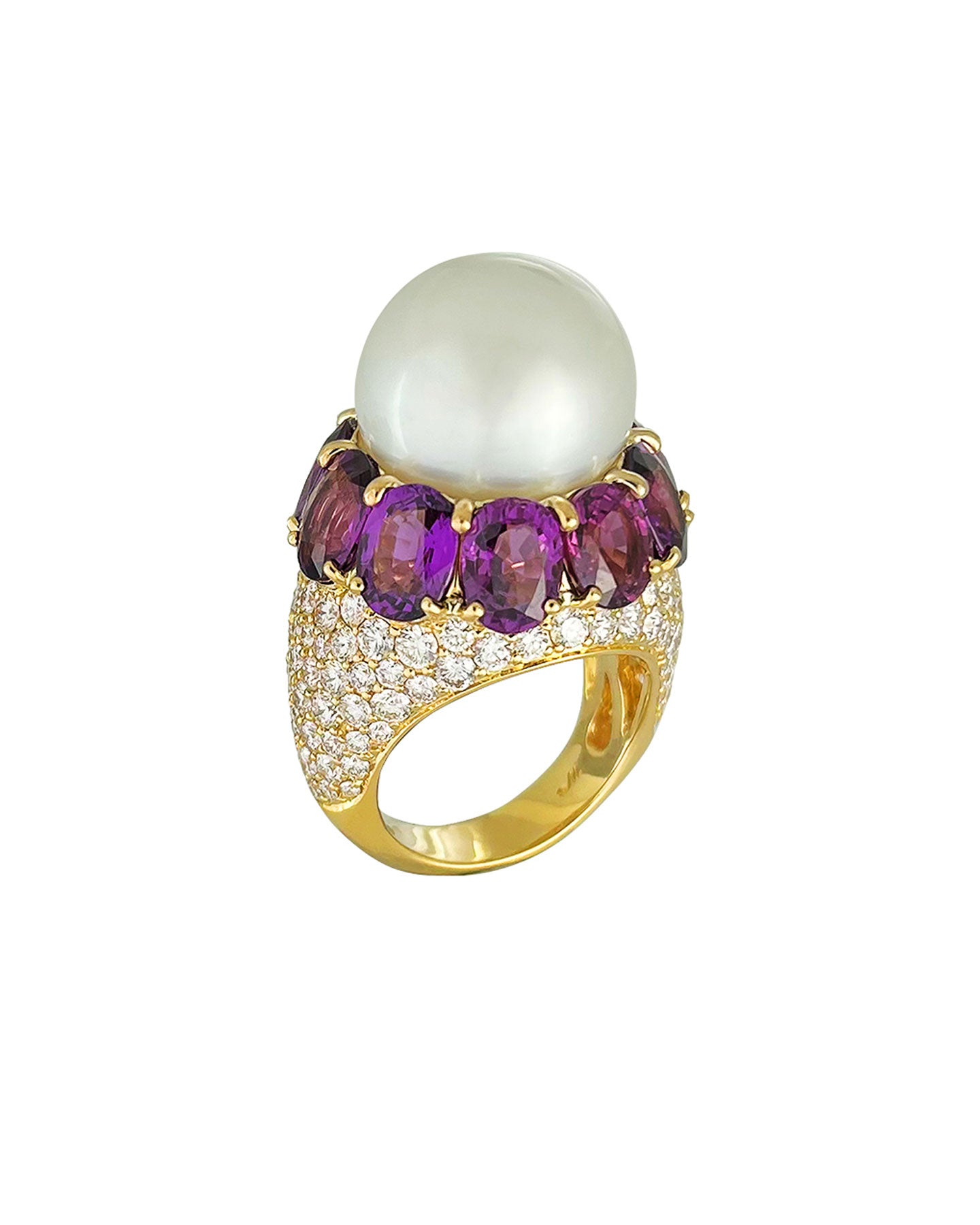 Pearl and Rhodolite Cocktail Ring