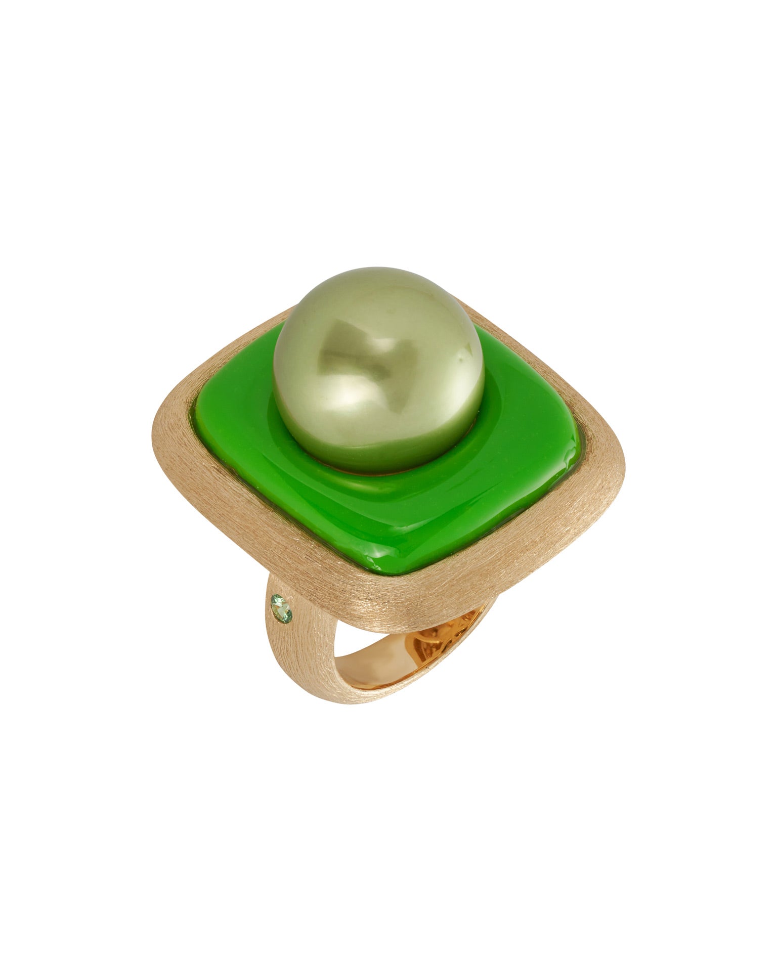 Pistachio Pearl with Green Bubblegum Ring