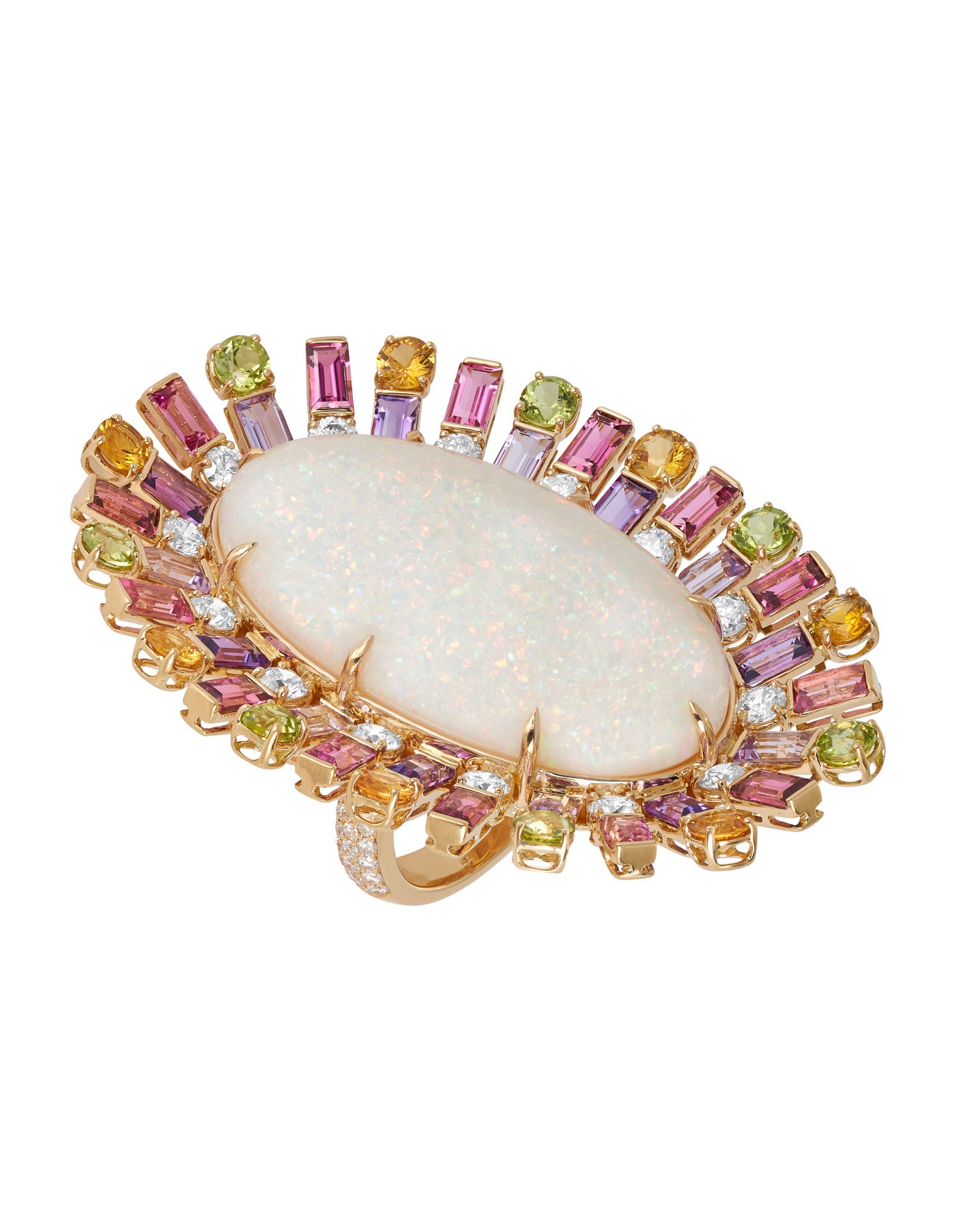 Galah White Opal Ring