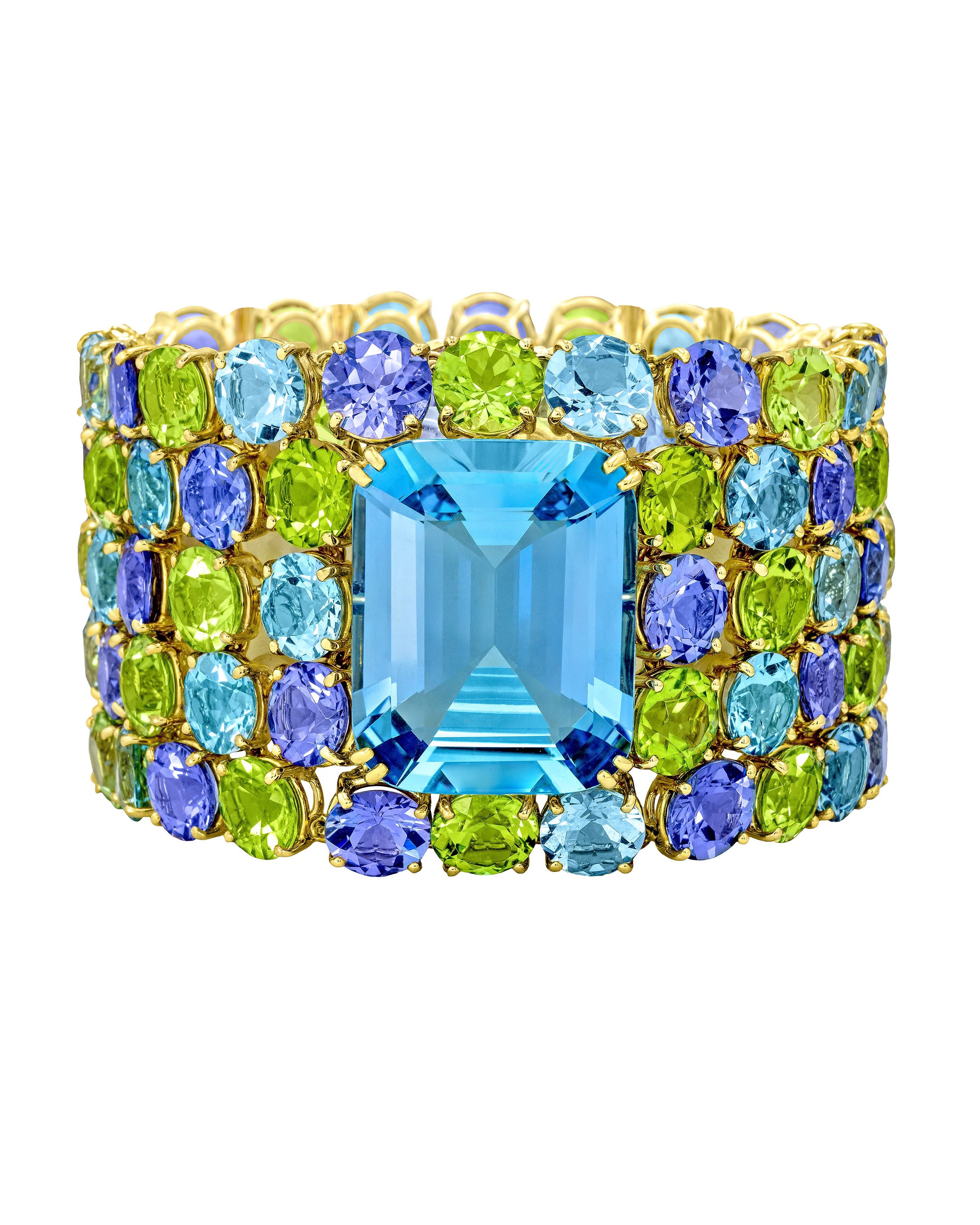 Deco Aquamarine Cuff