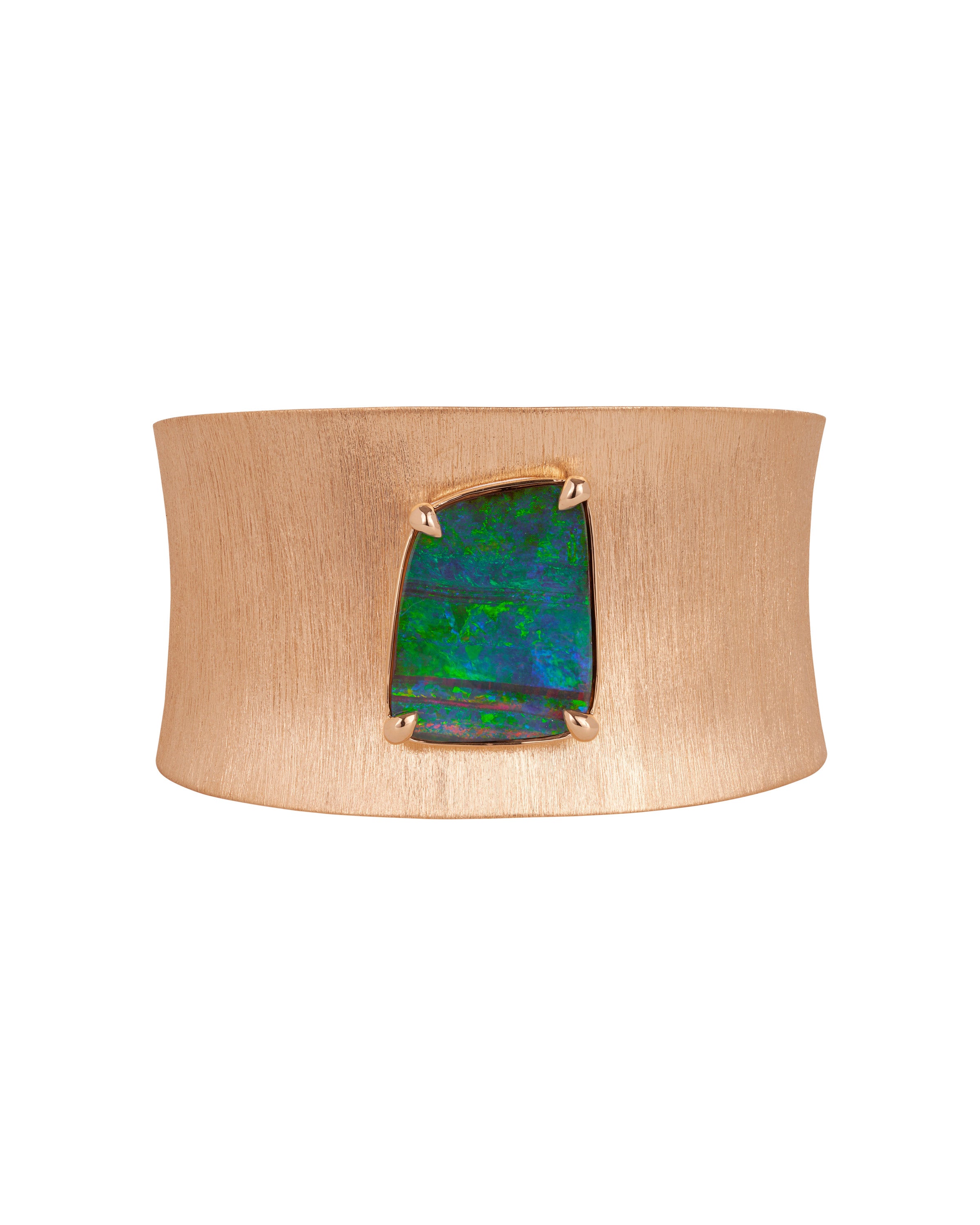 Australian Opal and Brushed Gold Cuff