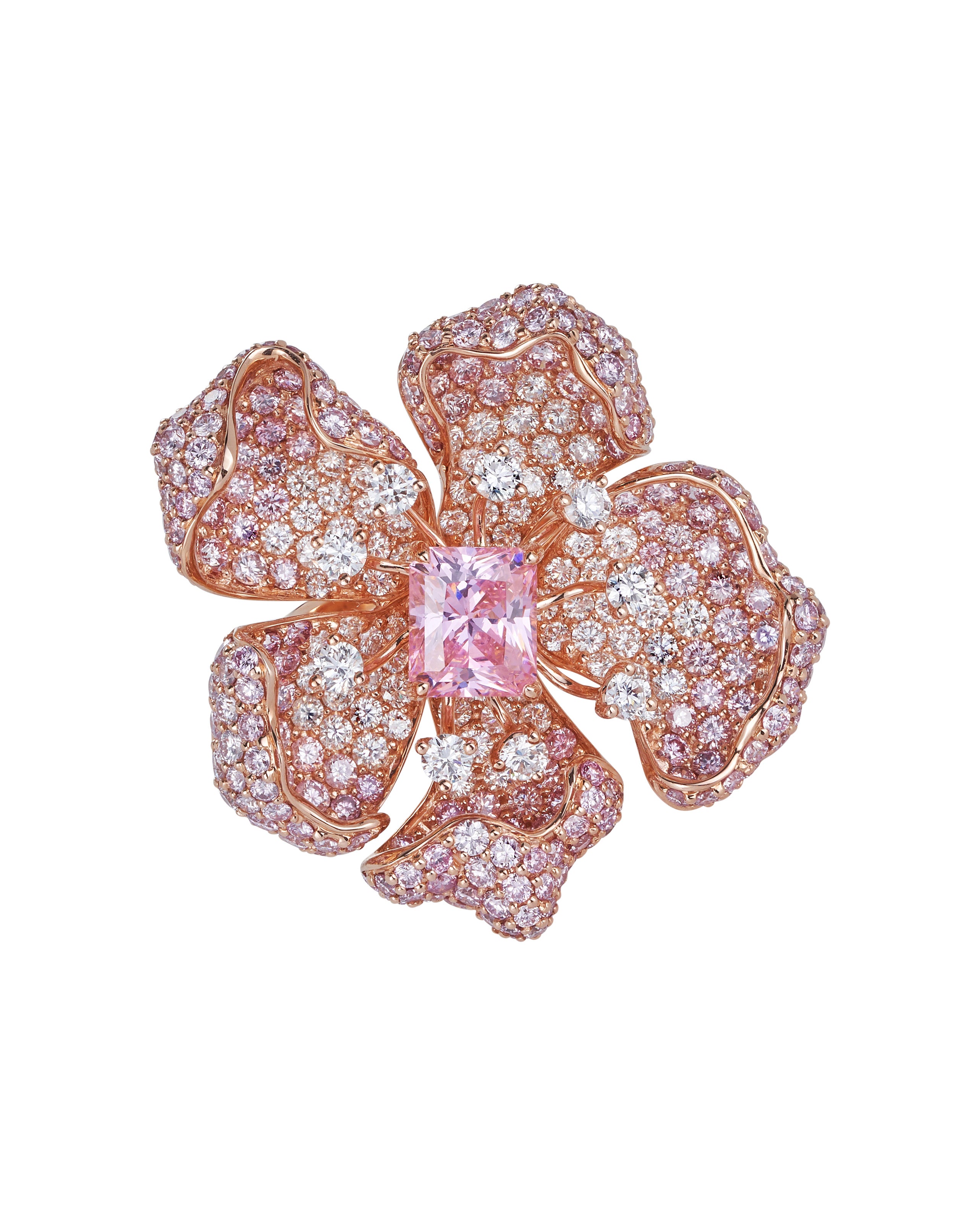 Zakura Pink and White Diamond Ring