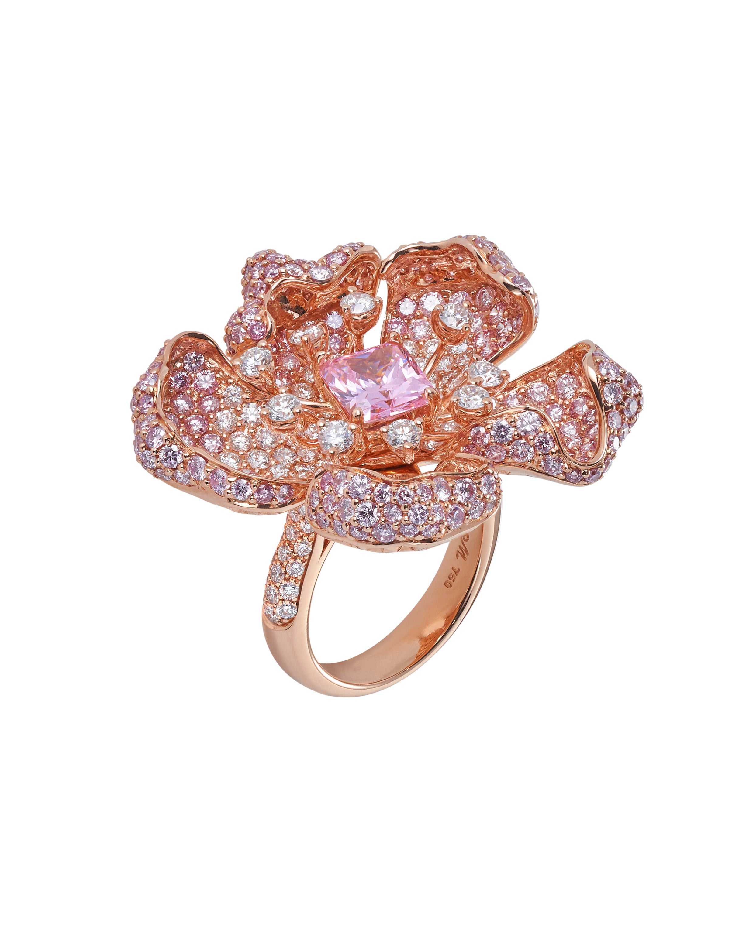 Zakura Pink and White Diamond Ring